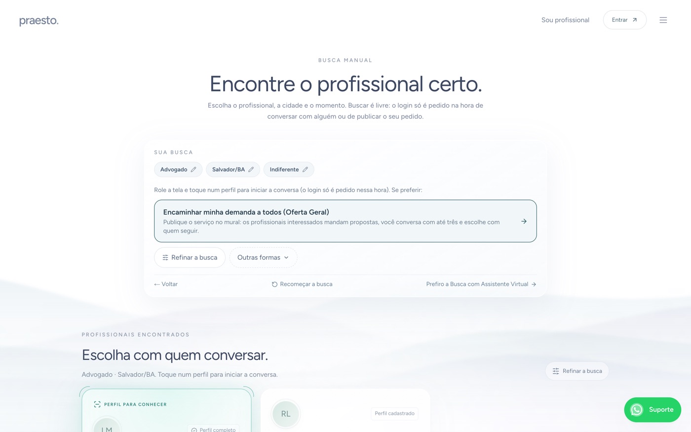 Busca Manual — lista em rodízio e as formas de seguir