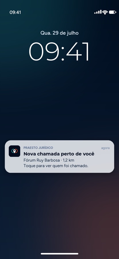 Chamada por notificação (ilustração)