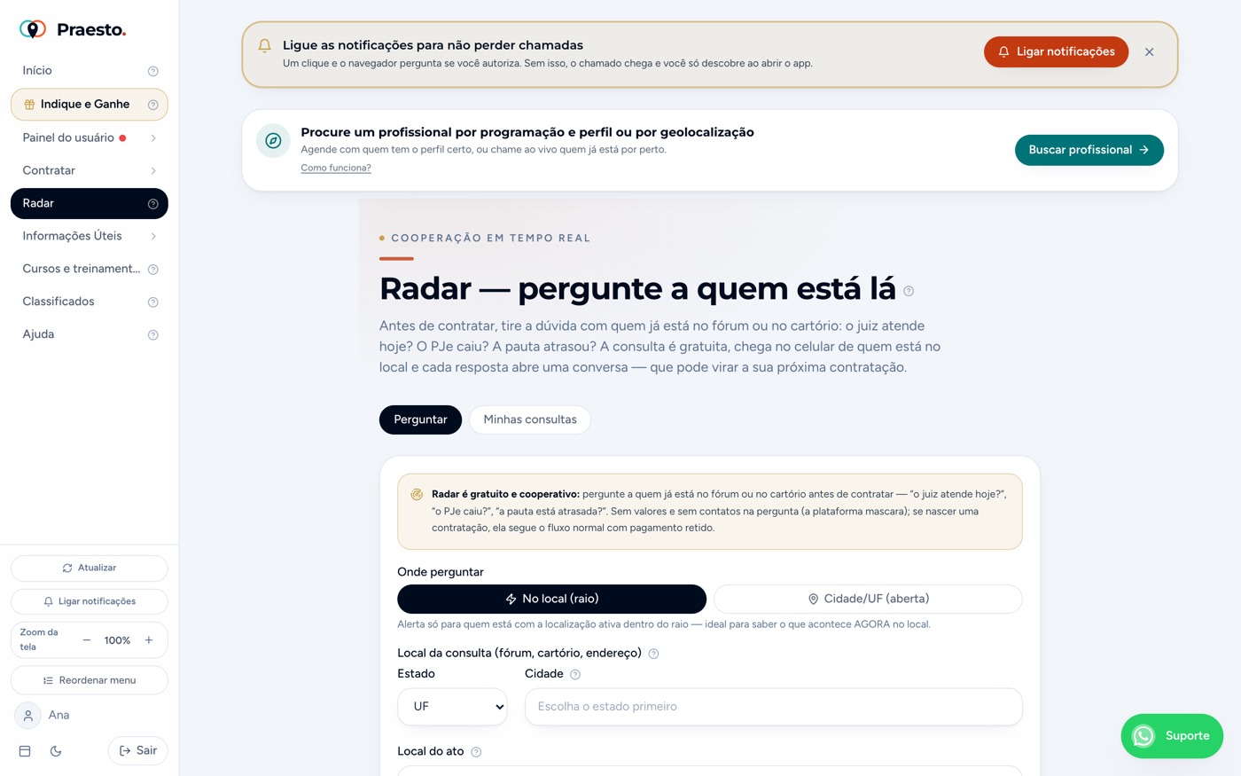 Radar — pergunta gratuita