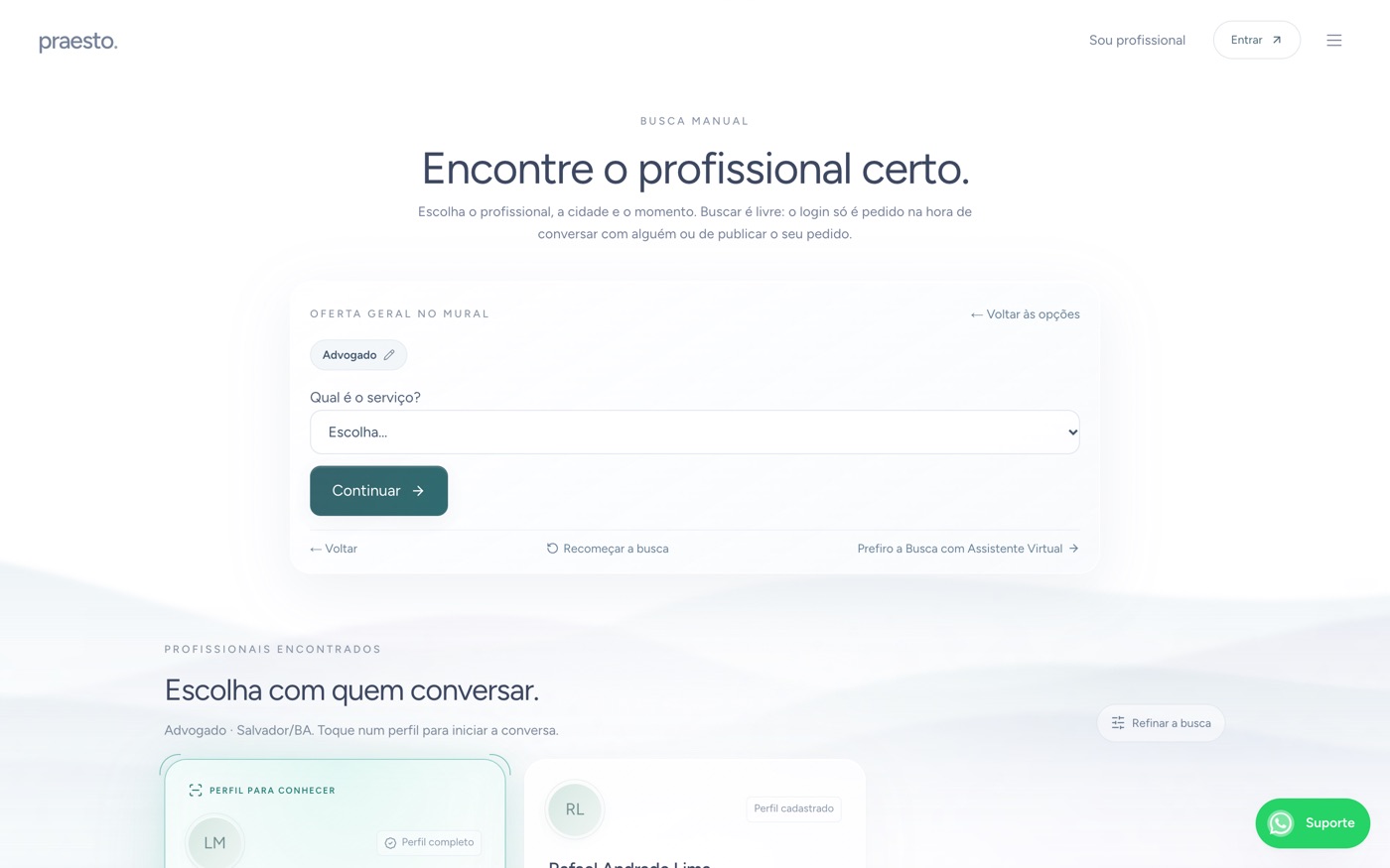 Publicar uma Oferta Geral pela Busca Manual