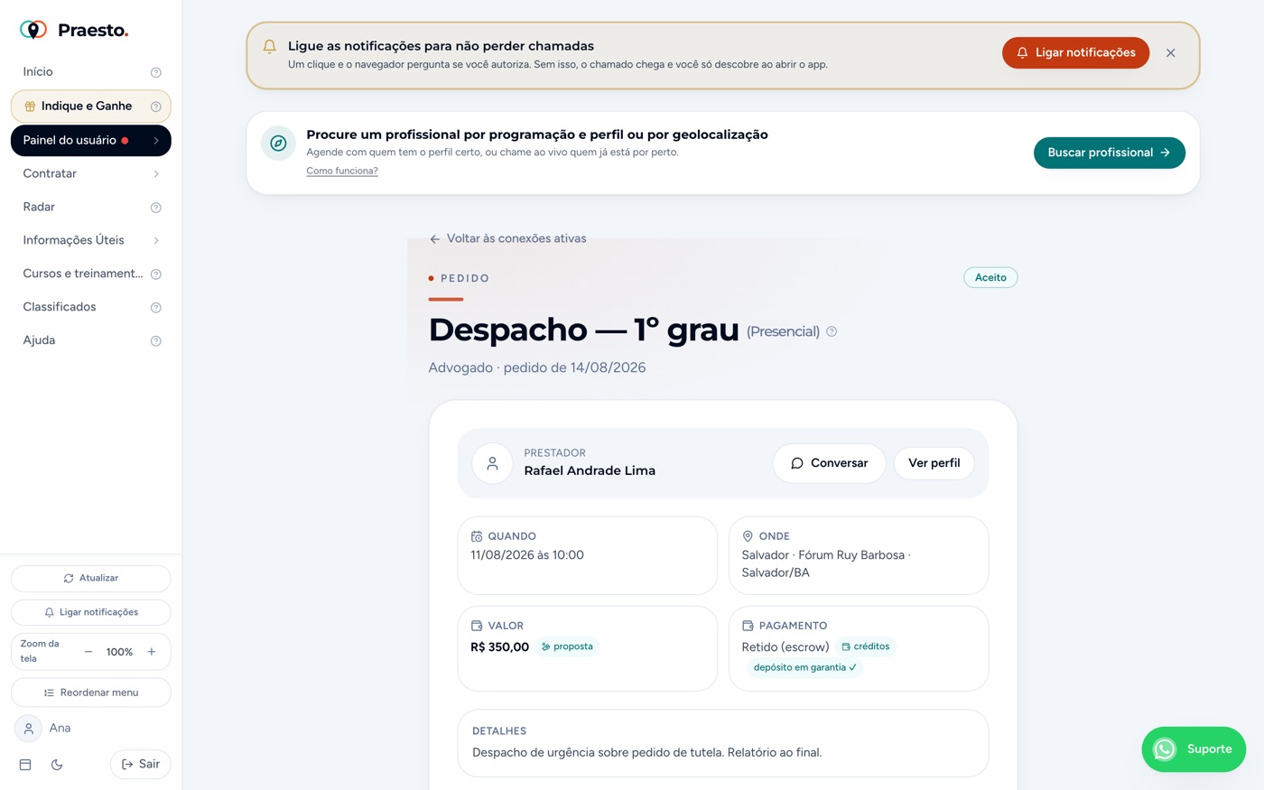 Comprovantes e certificação