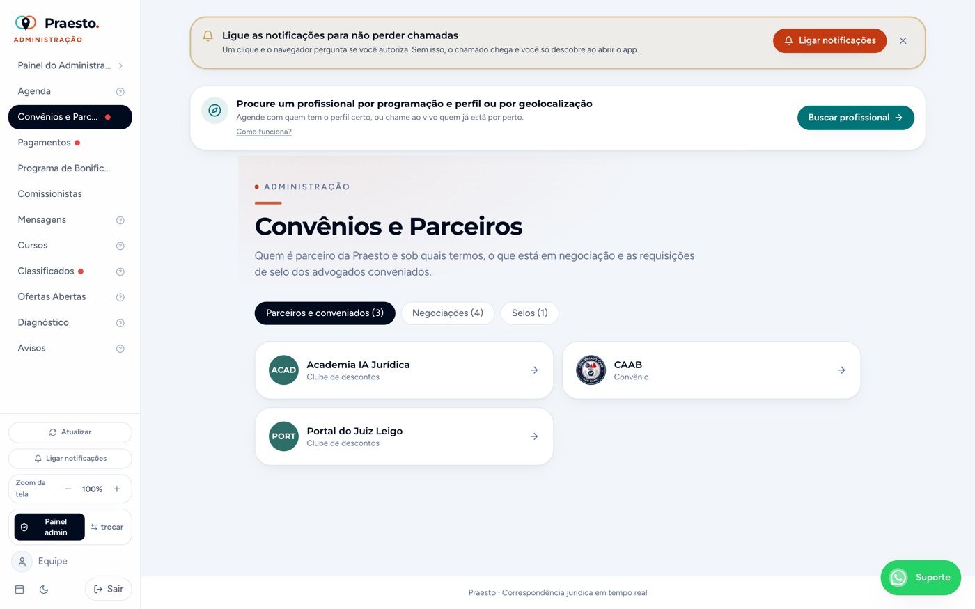 Convênios e Parceiros