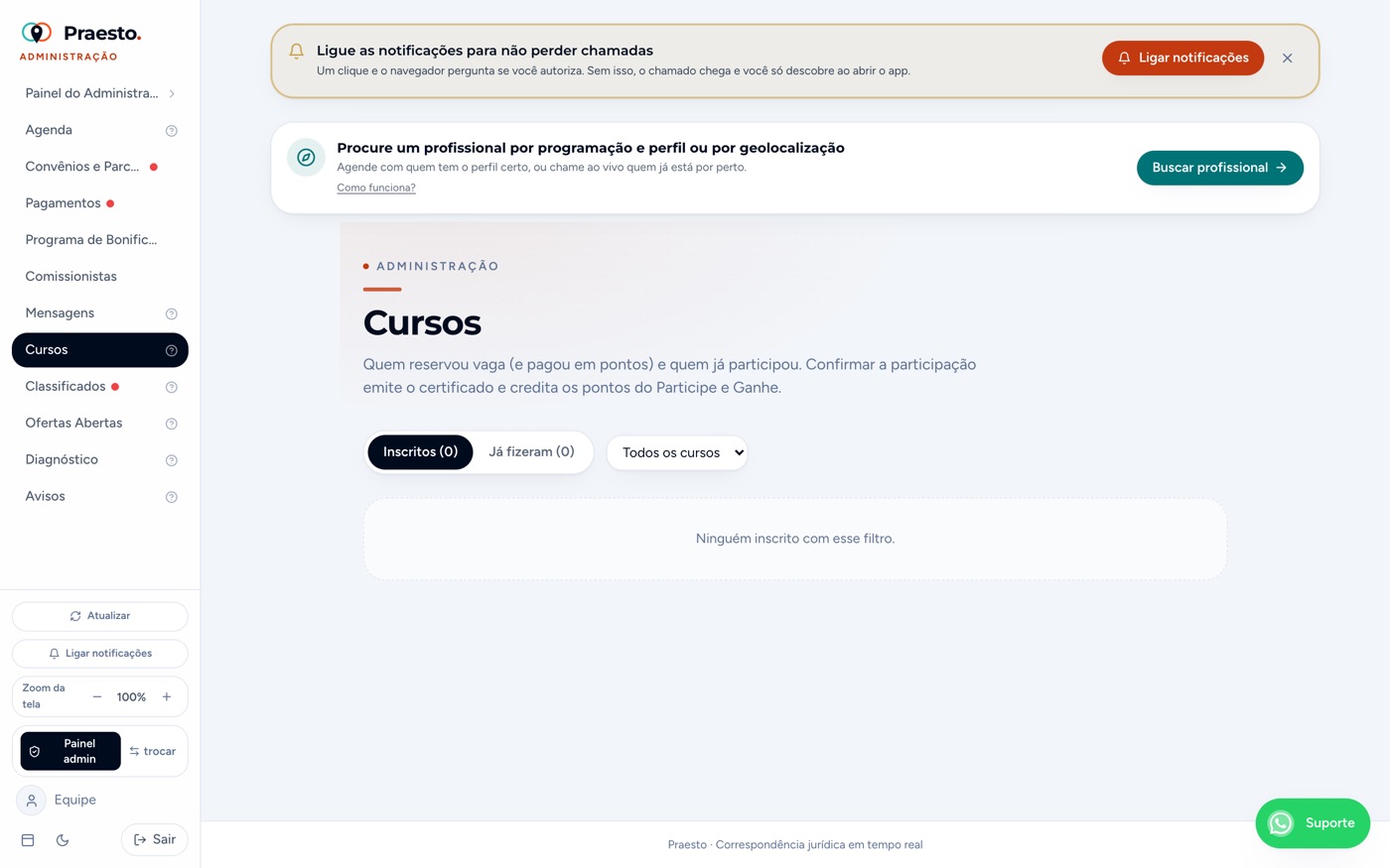 Cursos (moderação)